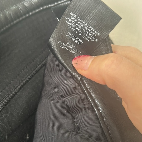 Babaton Aritzia Melina Pants Size 10 faux vegan leather black straight high rise - Picture 10 of 11